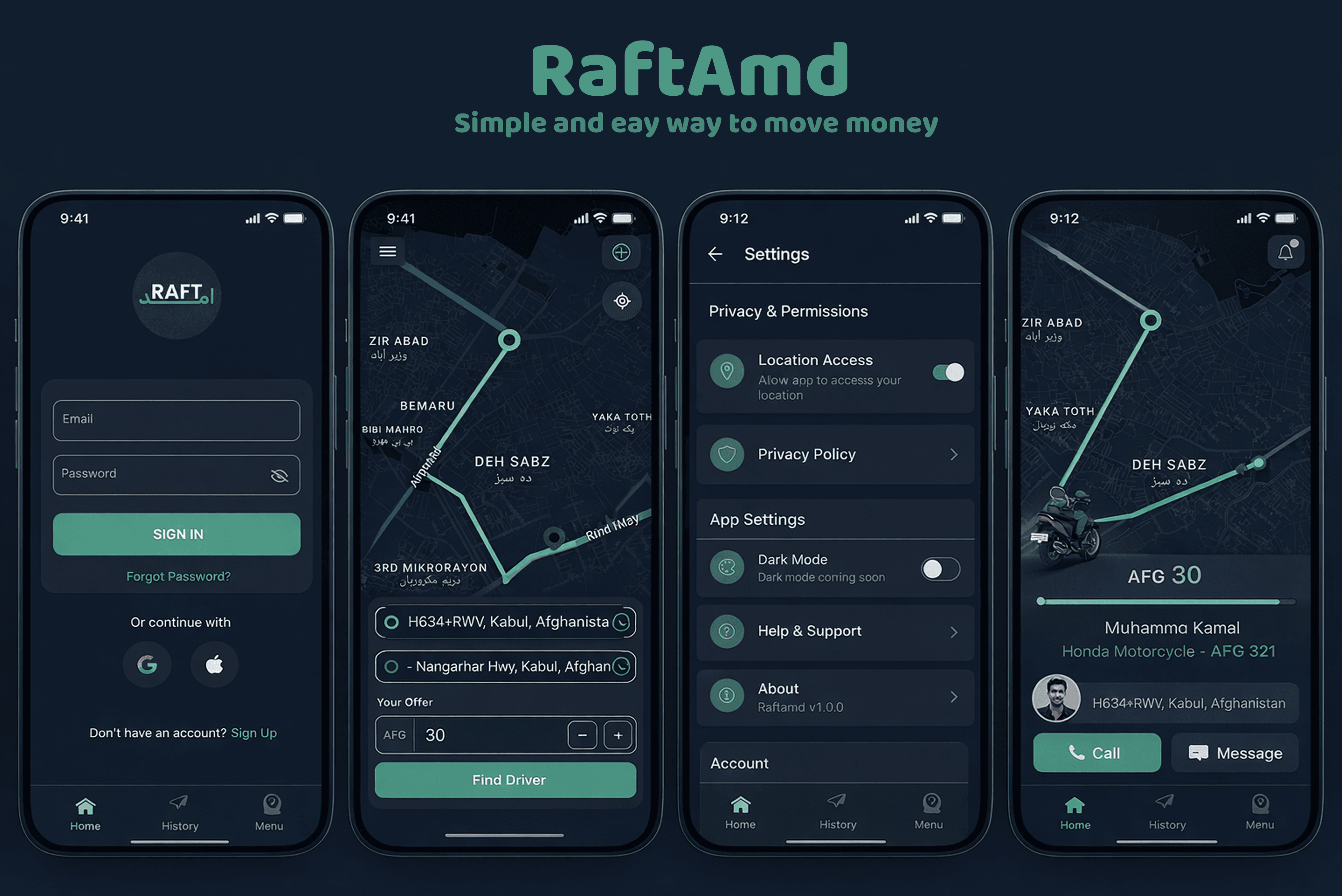 RAFTAMD - Ride-hailing app